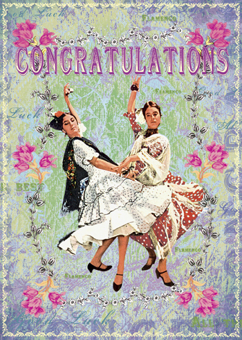 TRES035 - Congratulations - Flamenco Dancers Card by Mimi